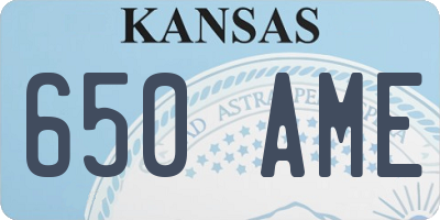 KS license plate 650AME