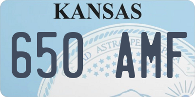 KS license plate 650AMF