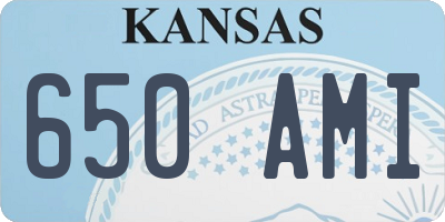 KS license plate 650AMI