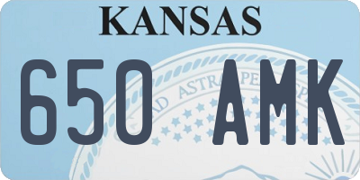 KS license plate 650AMK