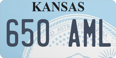 KS license plate 650AML
