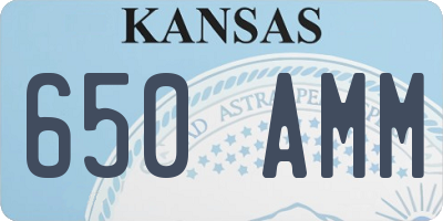KS license plate 650AMM