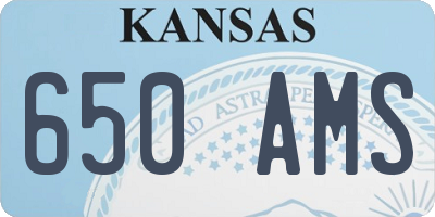 KS license plate 650AMS