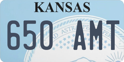 KS license plate 650AMT