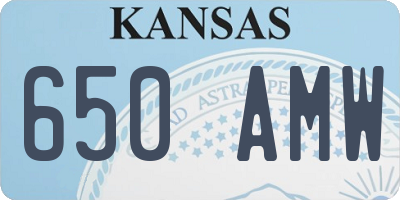 KS license plate 650AMW