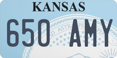 KS license plate 650AMY