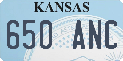 KS license plate 650ANC