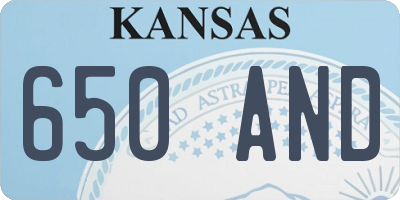 KS license plate 650AND
