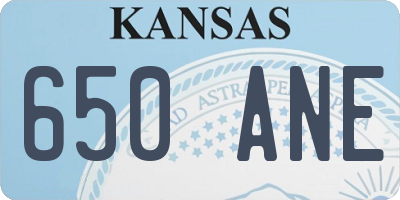 KS license plate 650ANE