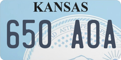 KS license plate 650AOA