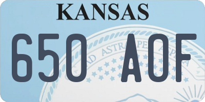 KS license plate 650AOF