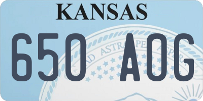 KS license plate 650AOG