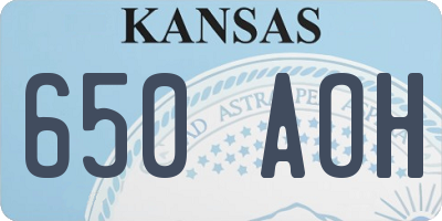 KS license plate 650AOH