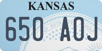 KS license plate 650AOJ