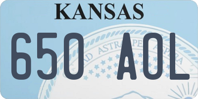 KS license plate 650AOL