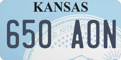 KS license plate 650AON
