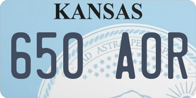 KS license plate 650AOR