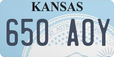 KS license plate 650AOY