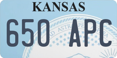 KS license plate 650APC
