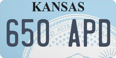 KS license plate 650APD