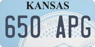 KS license plate 650APG