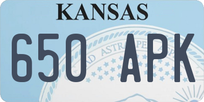KS license plate 650APK