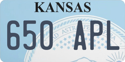 KS license plate 650APL
