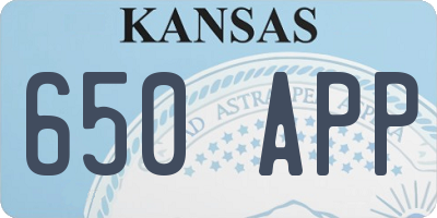 KS license plate 650APP