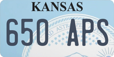 KS license plate 650APS