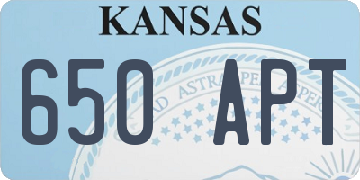 KS license plate 650APT