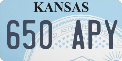 KS license plate 650APY