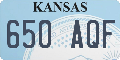 KS license plate 650AQF