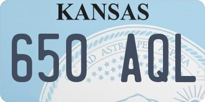 KS license plate 650AQL