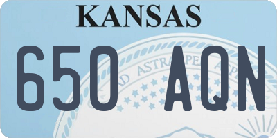 KS license plate 650AQN