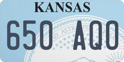 KS license plate 650AQO
