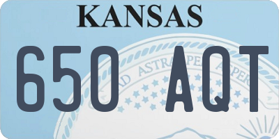 KS license plate 650AQT