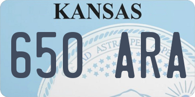 KS license plate 650ARA