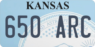 KS license plate 650ARC