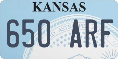 KS license plate 650ARF