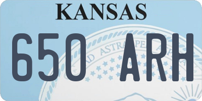 KS license plate 650ARH