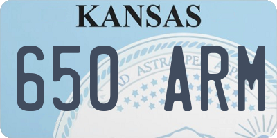 KS license plate 650ARM