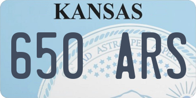 KS license plate 650ARS