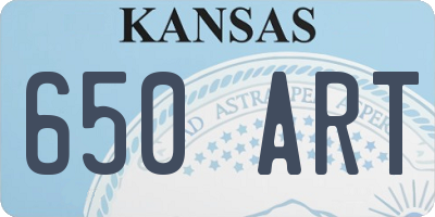 KS license plate 650ART