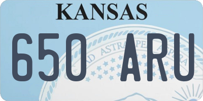 KS license plate 650ARU