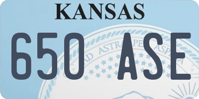 KS license plate 650ASE