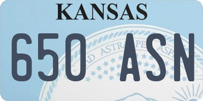 KS license plate 650ASN