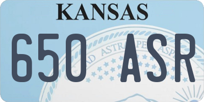 KS license plate 650ASR
