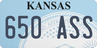 KS license plate 650ASS