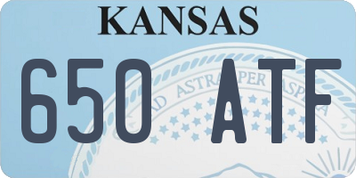 KS license plate 650ATF