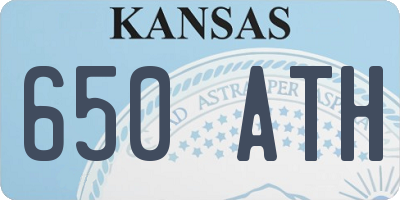 KS license plate 650ATH